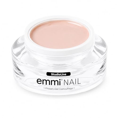 Emmi-Nail Studioline 1-Phasen-Gel Camouflage -1-15ml – LED UV All-In-One Gel – Grundierung, Aufbau & Versiegelung – Mittelviskos, selbstglättend & stark deckend – Perfekt für Gelmodellage, vegan