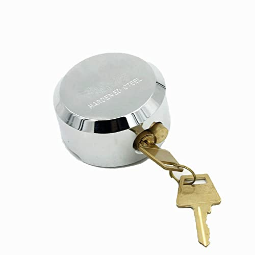 Cerradura de Furgoneta, Candado Redondo Sin Grillete de Servicio Pesado de 73MM, Candado Redondo Oculto con 2 Llaves para Puerta de Almacén, Camiones y Máquinas Expendedoras