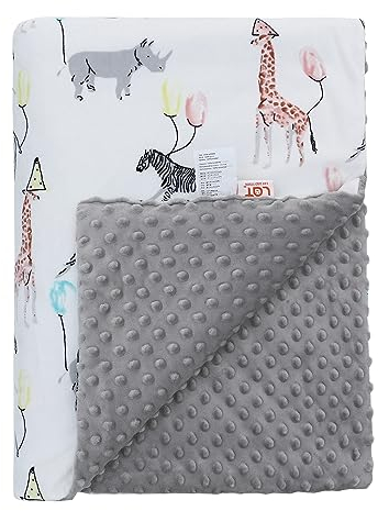 LAT Mantas para Bebés Invierno con Minky 75x100cm - Manta de Cochecito Bebé Manta de Peluche Manta Bebe para Recien Nacido Niñas Niños (Cebra)