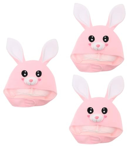 Toyvian 3-teiliges Osterhasen-mütze Mit Großen Ohren Plüschmütze Für Party Cosplay Erwachsene Jungen Und Mädchen