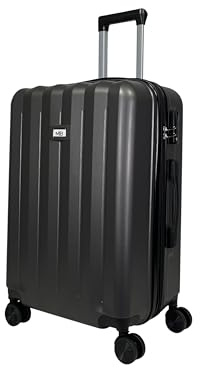 MY TRAVEL BAG ABS Hartschalen-Koffer Trolley Reisekoffer Tasche (Handgepäck-Mittel-Groß-Set) Zwillingsrollen (Anthrazit, Großer Koffer (75cm))