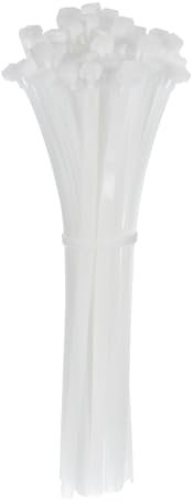 sourcing map 10 Inch Releasable Cable Ties Adjustable Zip Ties 50lbs Tensile Strength Removable Indoor Outdoor Tie Wraps for Fix Organize White 100Pcs