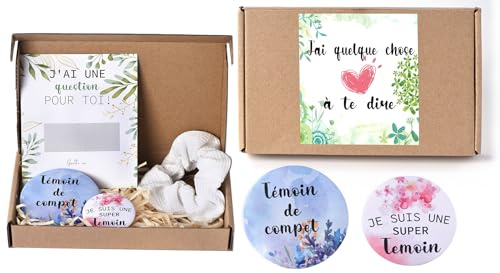 MKISHINE Überraschungsbox für die Anfrage oder Ankündigung – Geschenk für Anfrage, Rubbelkarten, Spiegel und Abzeichen, Karte zur Ankündigung der Hochzeit