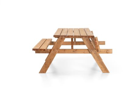 Amata Table de Pique-Nique Classique avec sièges pliants, Collection UNGURS – Table en Bois résistant aux intempéries pour extérieur, idéale pour Jardin et terrasse