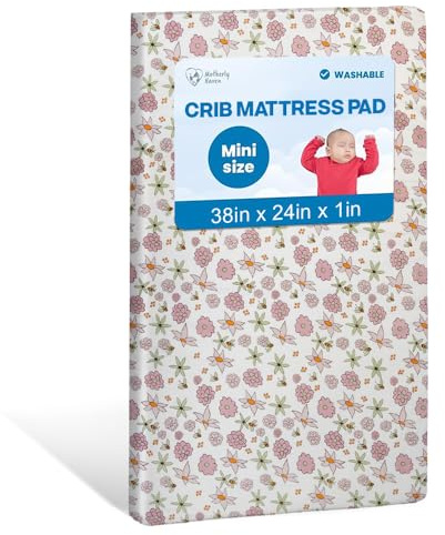 Motherly Haven Crib Mattress Pad - 38 L x 24 W x 1 H Flower Design