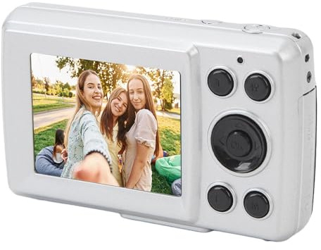 Appareil Photo Numérique 2,4 Pouces, Petit Appareil Photo de Voyage Compact 16 MP, Appareil Photo Numérique à Zoom Numérique 16x, pour Enfants, Filles et Adolescents (Gris Argent)