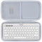 Lebakort Hart Reise Schutz Hülle Etui Tasche für Logitech Pebble Keys 2 K380s K380 Multi-Device -Tastatur (Weiß)
