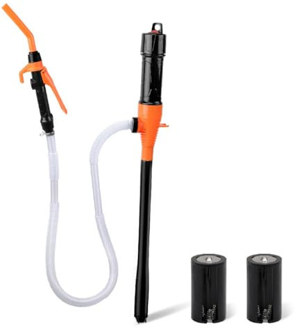Portable Power Battery Pump, Batteriebetriebene Flüssigkeitstransferpumpe, Elektrische Kraftstoff Umfüllpumpe, Multifunktionale tragbare Automatische Absaugung Pumpe für Benzin, Gas, Wasser (Orange)