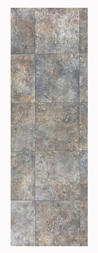 Alfombra de Vinilo - Alfombras Tadi & Imperio - Imitación Metal Oxidado Marrón - Diseño Industrial y Elegante para Decoración de Interiores - 65X550 centímetros
