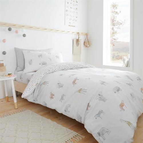 Bettdecke 200x220 Ohne Bezug Nutzbar, Bunter Tierfleckdruck Bettdecken Waschbar Ganzjahresdecke Kinder 4 Jahreszeiten Steppdecke, Bettzeug Microfaser mit 2 Kissenbezug für Sommer Winter Doppelbett