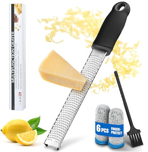 NEUTYPECHIC Grattugia Formaggio Manuale Acciaio Inox, Grattugia Limone Scorza Manico in Plastica Gommosa, Grattugia Verdure Scorza Lavabile in Lavastoviglie, Zester Verdure Custodia Protettiva