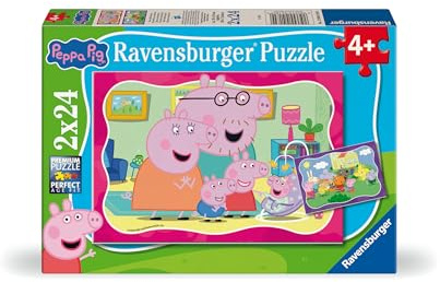 Ravensburger Puzzle Peppa Wutz Neue Abenteuer - 2x24 Teile Puzzle ab 4 | 2x24 Teile Peppa Wutz Puzzle, Kinderpuzzle ab 4 Jahre, Ravensburger Qualität