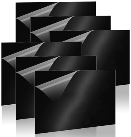ABS Kunststoffplatte 30 x 20 cm, Gohytal 6 Stück Laser Gravur Platte, Lasergravur Kunststoffplatte 1,3mm Gravurplatte,Laser Rohlinge zum Gravieren,Gemälde,DIY Basteln Schneiden Heimdekoration(Schwarz)