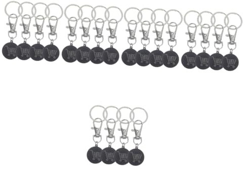 DIYEAH 20pièces Porte-clés Pour Jeton De Chariot De Support Pratique Pour Jeton De Caddie Avec Anneau Porte-clés Accessoire De Décoration Élégant