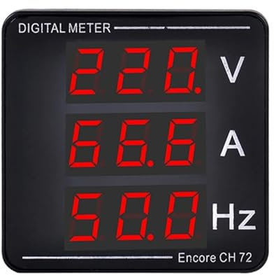 RUNZTXZH Misuratore di Tensione e Corrente Digitale da Pannello, voltmetro, amperometro, frequenzimetro, Display a LED, AC50-500V 1-120A, Installazione Integrata