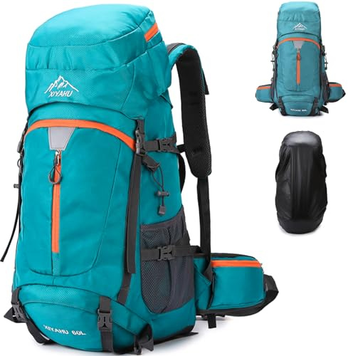 Lawaia 60L al Aire Libre Mochila de Gran Capacidad Senderismo Mochilas de Supervivencia Hombre Mujer Mochila de Herramientas de Pesca Camping Mochilas de MontañA