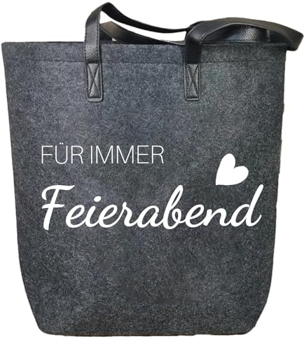 Rentner Geschenk Frau Mann Rentner Filztasche Rentnerin Geschenk Tasche Renteneintritt Geschenk Filz Shopper Bag Tote Bag Ruhestandsgeschenk zum Ruhestand für Frauen Abschiedsgeschenk Kollegen Rente