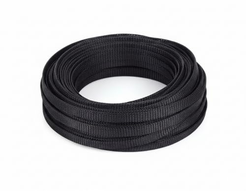 ANKROYU Expandable Braided Cable Sleeving, 10mm Diameter 10m Length Black Wire Loom - for Cable Management and Protection Including Pet Chewing in Car, Home, Computer Desk & Office