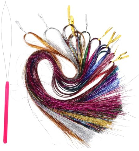 Anneome Gold Hair Extensions Straight and Long Hair Piece Smooth Highlight Hairpiece Extension Clip Accessory for Festival Styling