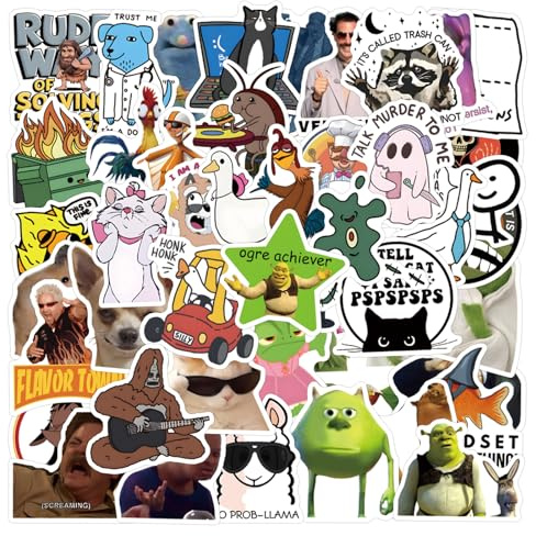 Funny Meme Stickers for Adults, Waterproof Graffiti Stickers with No Residue Removal for Laptop, Water Bottle, Phone, Journals, Scrapbook & Skateboard Stickers (Funny B)