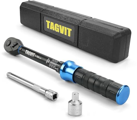 TAGVIT 3/8 Drive 3Pcs Torque Wrench 5-70Nm ±3% Precision for Bike Moto Car | Dual range 3-52lbf-ft, bidirectional adjustable design, ±3% precise torque output for bike, moto and vehicle maintenance