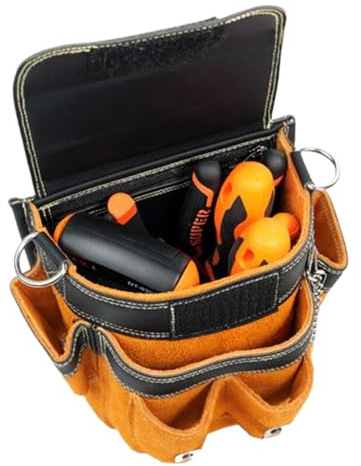 Générique Belt Tool Pouch | Multi-Pocket Waterproof Waist Pack | Detachable Electrician Pouch with Strap and Multiple Pockets, Construction, Electric, Repair, Garden,