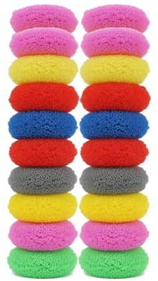 Gerichte kratzfeste Schrubber, Kunststoff-Geschirrschrubber für Geschirr, runder Nylon-Scheuerschwamm, wiederverwendbare Reinigungsscheuerschwämme, Spülpads für Pfanne, Küche, Fleckenentfernung
