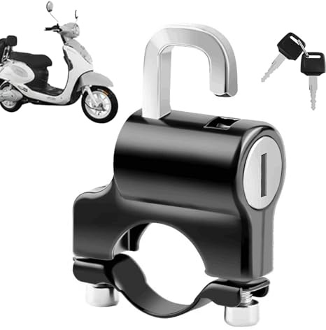 Casque de moto multifonctionnel | Combinaison de sécurité pour guidon | Montage antivol résistant pour cadenas de casque de moto avec clés, pour motocyclistes en extérieur, garages cyclomoteurs