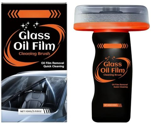Car Glass Oil Film Remover Glass Emulsion Cleaner, Removes Oil Film & Stains, Windscreen Cleaner for Car Windshields, Windows & Mirrors