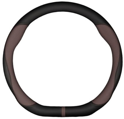 Lenkradbezug für Auto Für FIAT Für 500 Für 500X Für 500L Für 500C Für Abarth 2021 Leder 38cm Auto Leder Lenkrad Abdeckung Lenkrad Abdeckung(TypeD Brown)
