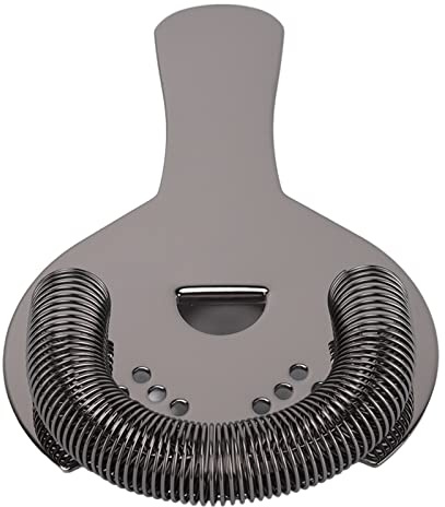 Baxnore Passoire à cocktail professionnelle Filtre à mailles fines Outil de barre en acier inoxydable antirouille pour barmen et usage domestique Passoire Hawthorne pour mélanger d (Noire)