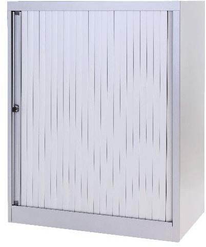 BISLEY Rollladenschrank EuroTambour, 2 Fachböden, 2,5 OH, Metall, Sl355 Rollladen/Korpus Silber, 43 x 80 x 103 cm