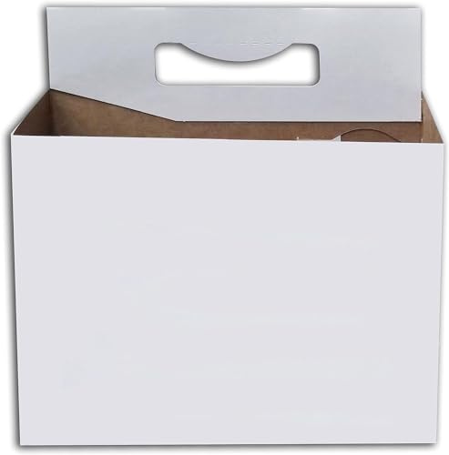 ICE N COLD 6pk Cardboard Carrier (White, 24ct) | Holds 6pk 12oz Bottles