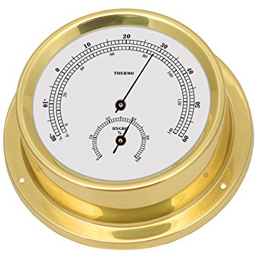 Talamex 125 Messing Uhr (Messing Thermometer/Hygrometer)