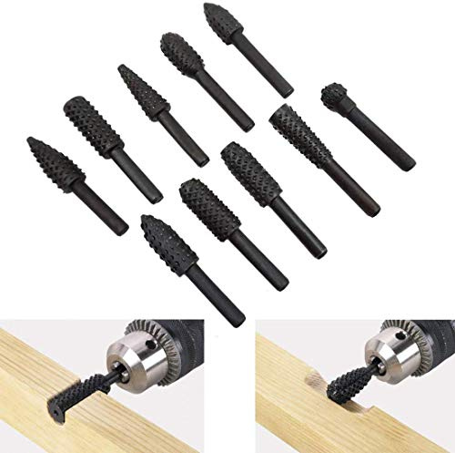 TOMYEER Wood Rasp Rasp Set Files 10 TLG wood drill cutter set