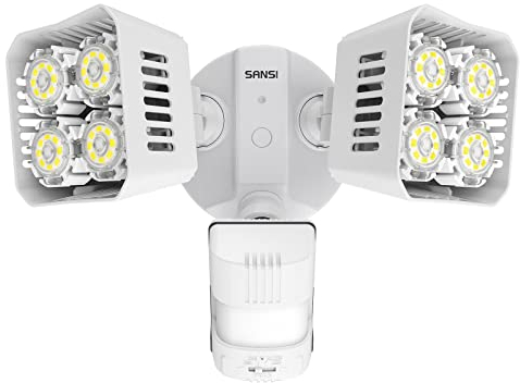 SANSI Foco LED Exterior 36W con Sensor de Movimiento, 3600LM 5000K Proyector LED con Detector, Luz de Seguridad IP65 Impermeable para Iluminación de Jardín y Garaje