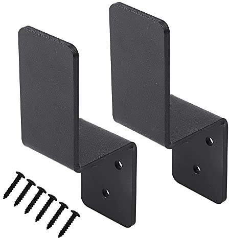 VANROUG 2 x 4 Türschloss, Z-Form, schwarz, Sicherheitstürschloss-Halterungen, robust, Stahl, mit Schraube, passend für 2 x 4 Lumber.