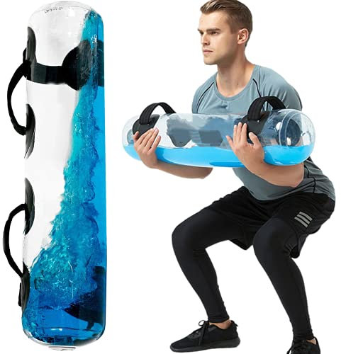 YZBBSH Wassersack Fitness Aqua Bag 15kg 25kg 35kg Water Bag Adjustable Power Bag Tragbare Wasserhantel für Kraft Training Fitness Sport Gewichtstasche (mit Fußpumpe),35kg