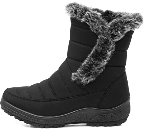 Softlites Womens Black Faux Fur Zip Up Boot - Size 4 UK - Black