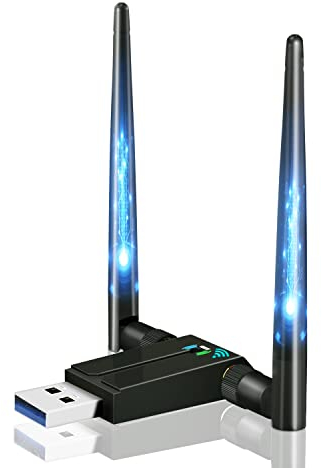 LINKAVENIR Clé WiFi Puissante AC1300 Mbps, Carte WiFi USB, dongle WiFi, USB 3.0 Double Bande, 2.4G / 5GHz, MU-MIMO, Compatible avec Windows 11/10/8.1/8/7/XP, Mac OS X