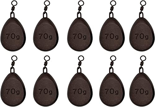 BZS Carp Fishing Weights 0.3oz 0.5oz 0.7oz 0.9oz 1.1oz 1.4oz 2.1oz 2.5oz 3oz Smooth or Textured (Smooth Finish, 10 Pack - 60g /2.1oz)