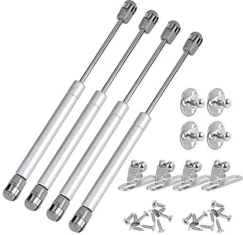 Pistones a Gas, 4pcs Hidráulico Muebles Cocina Amortiguador Puertas Elevables 150N/15kg 270mm Bisagras Resortes Armario con Tornillos Para Muebles de Cocina