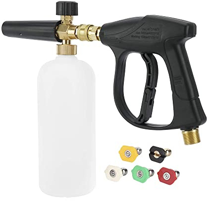ZONADAH Skum Cannon M22 gun kit 1L Snow Foam Lance Foam Blaster högtrycks-biltvättpistol justerbar jet wash quick release, 3000 PSI, med 5 munstycksspetsar