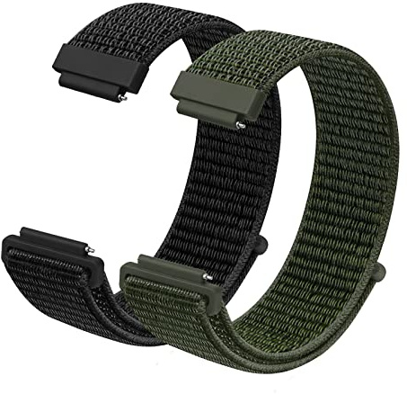Vicloon 2Pcs Correas de Nylon para Reloj, 16mm 18mm 20mm Correa para Reloj Inteligente Universal, Correa Reloj de Repuesto, para Hombres y Mujeres