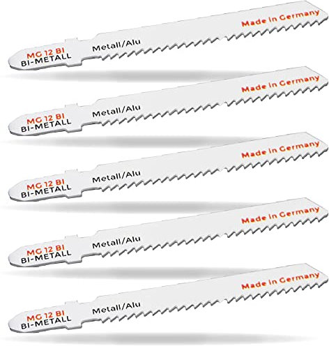 Universal Jigsaw Blade MG 12 bi bi-metal for steel and stainless steels, non-ferrous metal, aluminium - 76.5 x 7.8 x 1.0 mm, ZPZ 16 - Made in Germany