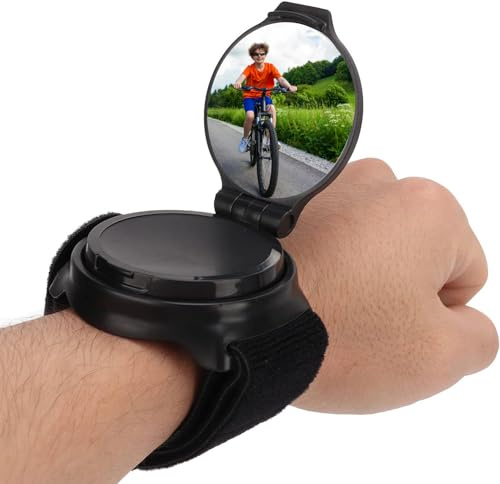 Fahrrad Rückspiegel, 360° Handgelenkspiegel für Fahrrad verstellbar Drehbar und Klappbar Universal Rotationsspiegel Fahrradspiegel für Radfahrer, Mountainbike, Rennrad, Radfahren