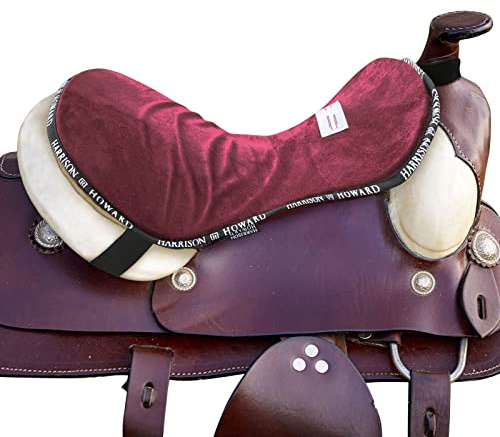 Harrison Howard Trail Seat Saver Western Tack Saddle Ride-on Pad with Cushion Bottom Helps Distribute Back Pressure Burgundy