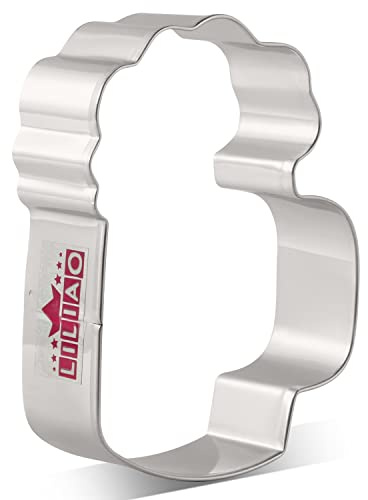 LILIAO Emporte-pièce en forme de chope de bière, 6,3 cm de large x 8,6 cm de haut x 2,5 cm de profondeur, acier inoxydable