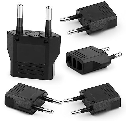 5pezzi Adattatore da Viaggio，tour adattatore spina Europa US Francia Germania Spagna Australia Austria，per dispositivi con alimentatore USA,Adattatore USA