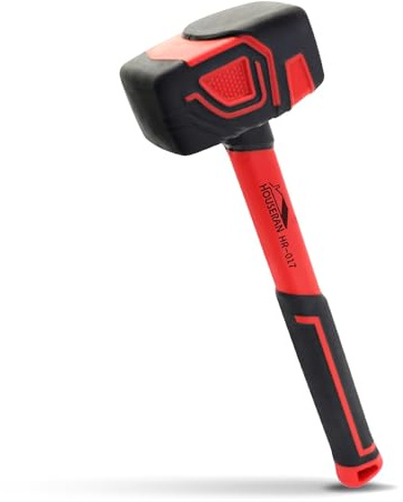 HOUSERAN Mallet, Rubber Mallet Hammer, 10 oz Mallets Hammers, Soft Face Hammer, Rubbers Hammers, Rubber Mallets for Woodworking, Flooring, Crafts, Jewelry Making, Red and Black(307g)